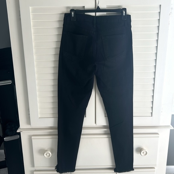 JUST BLACK DENIM SKINNY DISTRESSED HEM JEANS - Picture 4 of 5